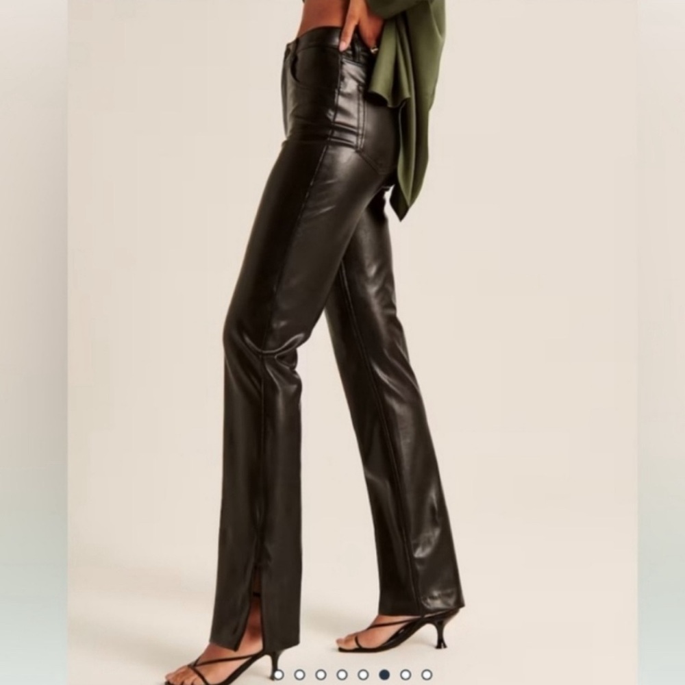 Abercrombie Split Hem Vegan Leather Pants